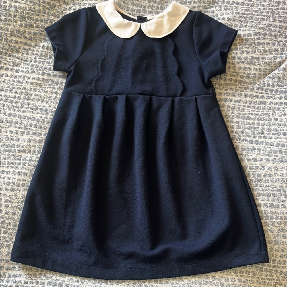 Jacadi Navy Blue Kids Dress with White Collar